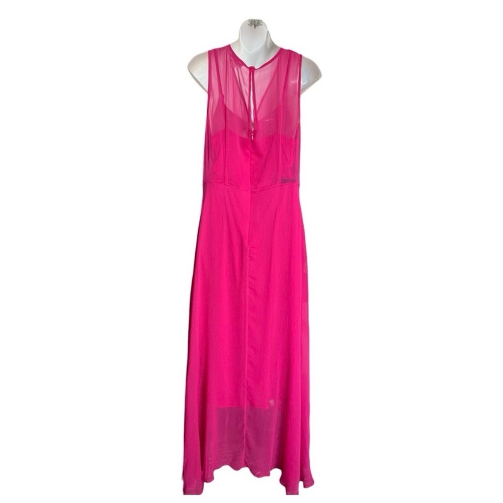 NWT Calvin Klein Cocktail Dress Size 10 Hibiscus High Low Chiffon - Picture 5 of 15